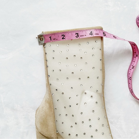 NWT Lulu’s Faux Suede Rhinestone Mid Calf Boots - Picture 7 of 15